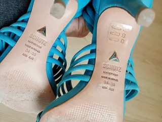 Sandalias Schutz Azul Turquesa