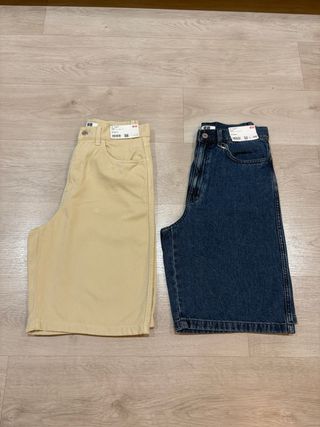 UNIQLO pack 2 bermudas denim mujer S/M sin estrena