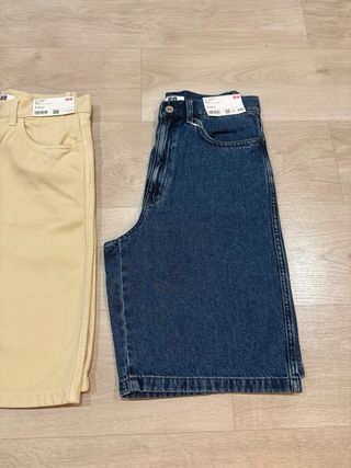 UNIQLO pack 2 bermudas denim mujer S/M sin estrena