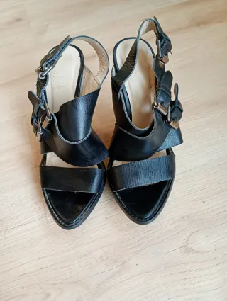 Sandalias Gloria Ortiz Negras Piel Talla 37