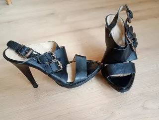 Sandalias Gloria Ortiz Negras Piel Talla 37