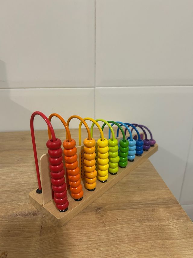 Abacus in legno con perline colorate