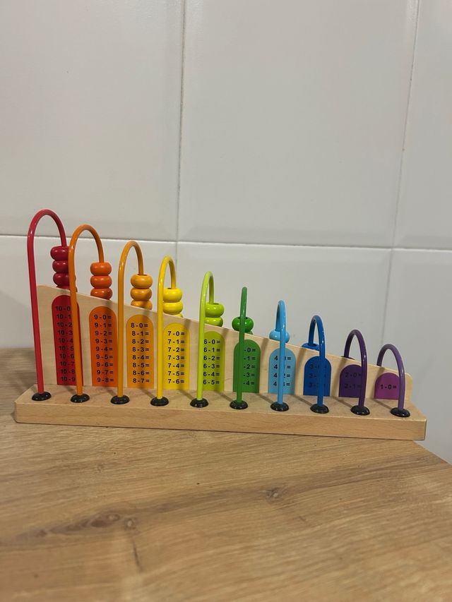 Abacus in legno con perline colorate