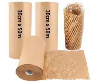 Dos rollos Papel Kraft Embalaje 30cm x 50m