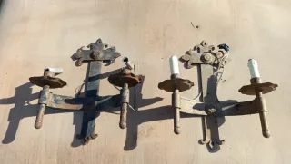 Faroles de metal antiguos , forja