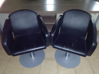 2 Sillones Hidráulicos Negros
