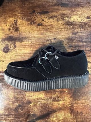 Zapatos Creepers Ante Negro. talla 38