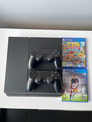 Consola PS4 Negra 1TB + 2 Mandos + 2 Juegos