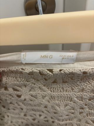 Falda Mango crochet beige