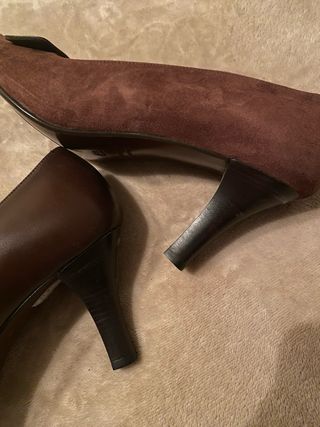 Décolleté vero cuoio Vintage T.39 Marrone Camoscio