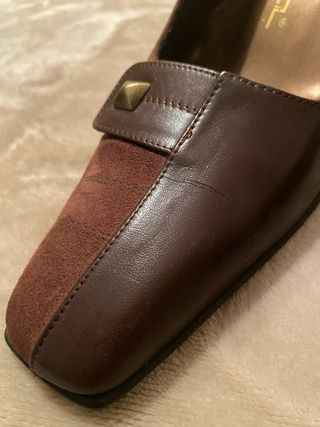 Décolleté vero cuoio Vintage T.39 Marrone Camoscio