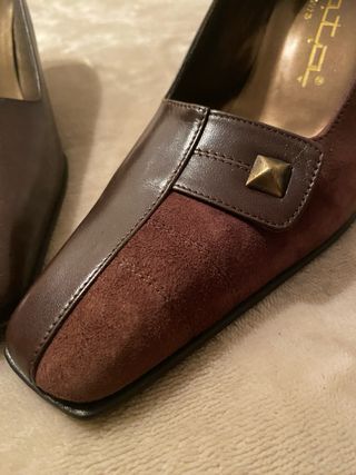 Décolleté vero cuoio Vintage T.39 Marrone Camoscio