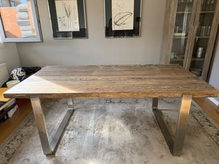 Tavolo da Pranzo in Rovere e Acciaio Portico