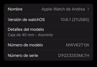 Reloj Apple Watch serie 5  40 mm plateado