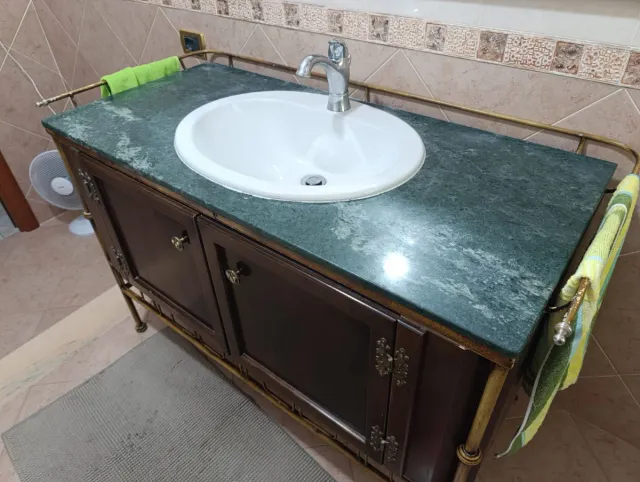 Set bagno Artigianale Legno Marmo Metallo