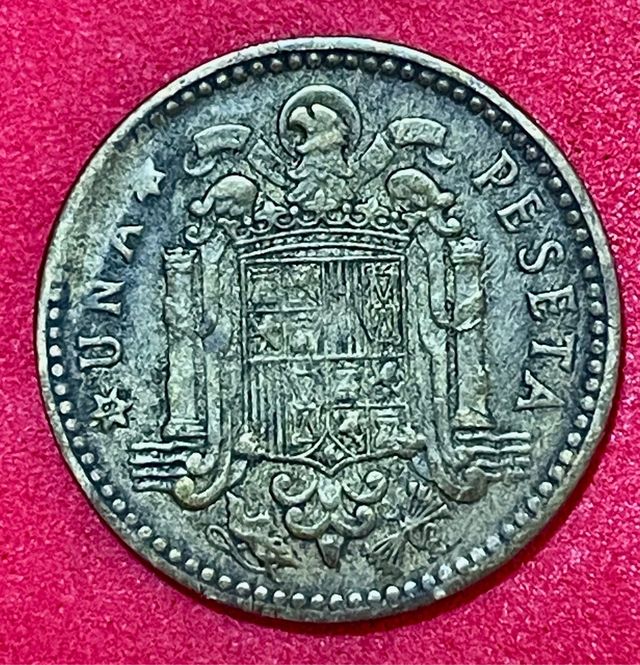 ERROR 1 Peseta 1953 CUÑO PARTIDO Y DESCANTILLADO