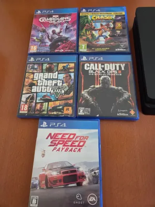 PS4 slim 1tb + 5 juegos volante y mando