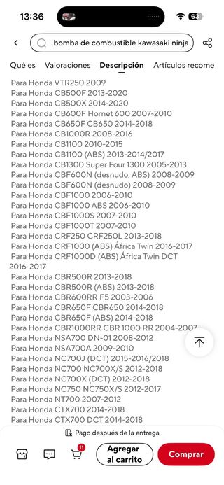 Filtro gasolina moto Suzuki