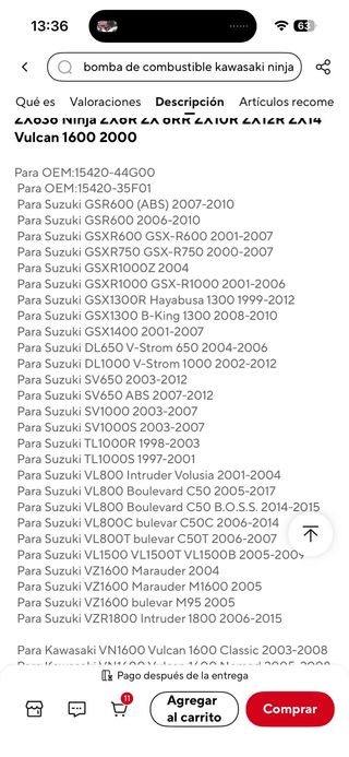 Filtro gasolina moto Suzuki