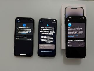 Lote 3 iPhones: 14 Pro 256GB (x2) e XR 64GB (cambio)