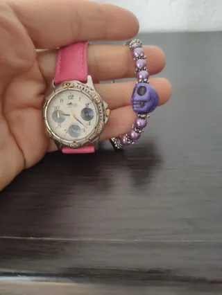 Reloj Lotus y Pulsera Calavera Morada