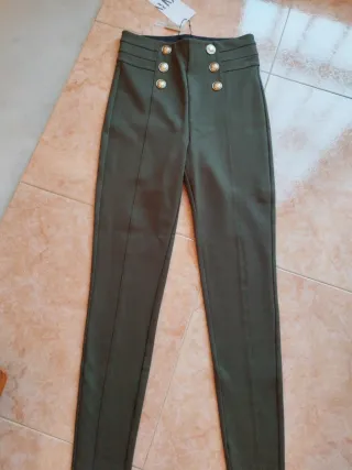 Pantalón Zara Mujer Verde Militar