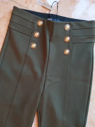 Pantalón Zara Mujer Verde Militar