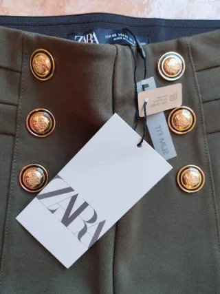Pantalón Zara Mujer Verde Militar