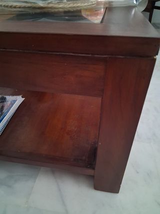 Mesa de centro madera y cristal