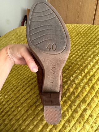 Botín ante marrón tacón plataforma talla 40