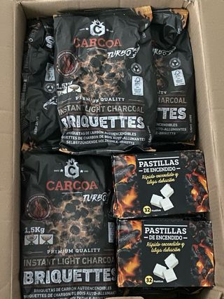 Carbón Carcoa Turbo 1.5kg y Pastillas Encendido