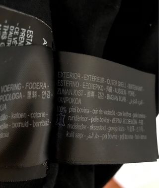 Cazadora Bomber Piel Zara Negra