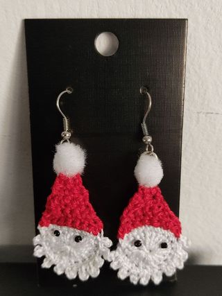 Pendientes Papá Noel Crochet