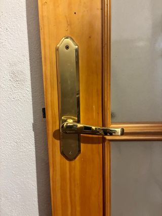 Puerta madera maciza cristal 92x204