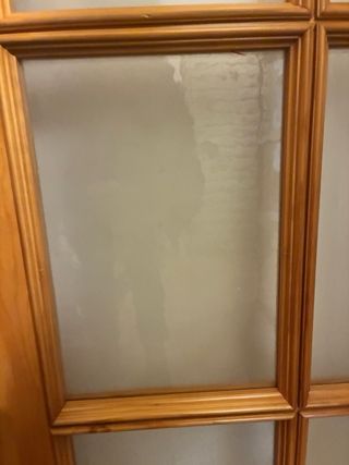 Puerta madera maciza cristal 92x204