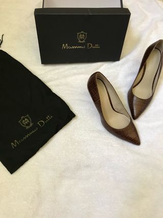 Zapatos de tacón Massimo Dutti marrones