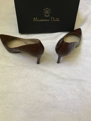 Zapatos de tacón Massimo Dutti marrones