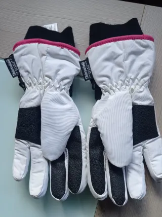 Guantes de esquí Berg blancos y rosas