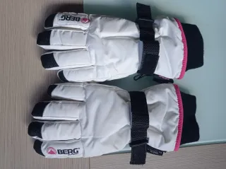 Guantes de esquí Berg blancos y rosas