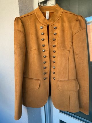 Chaqueta ante militar marrón Talla M