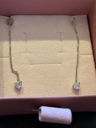 Orecchini sali e scendi cuore zircone