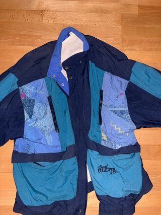 Chaqueta impermeable vintage azul XL
