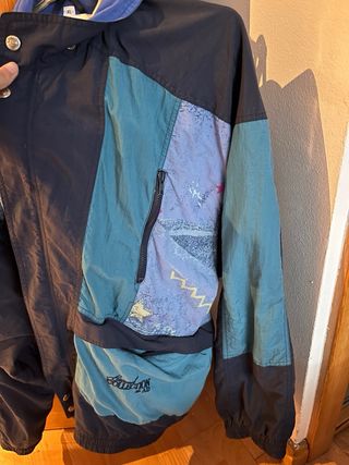 Chaqueta impermeable vintage azul XL