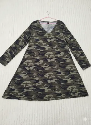 Vestido mujer talla grande 50-52 camuflaje verde