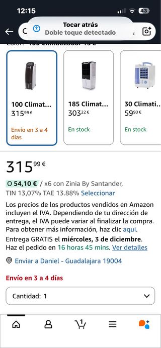 Pur Line Rafy 100 Climatizador Evaporativo