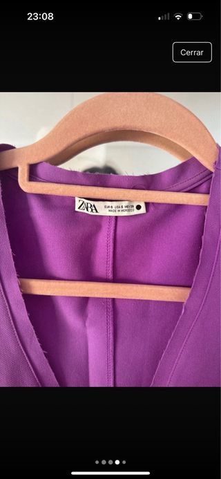 Vestido Zara Morado Talla S