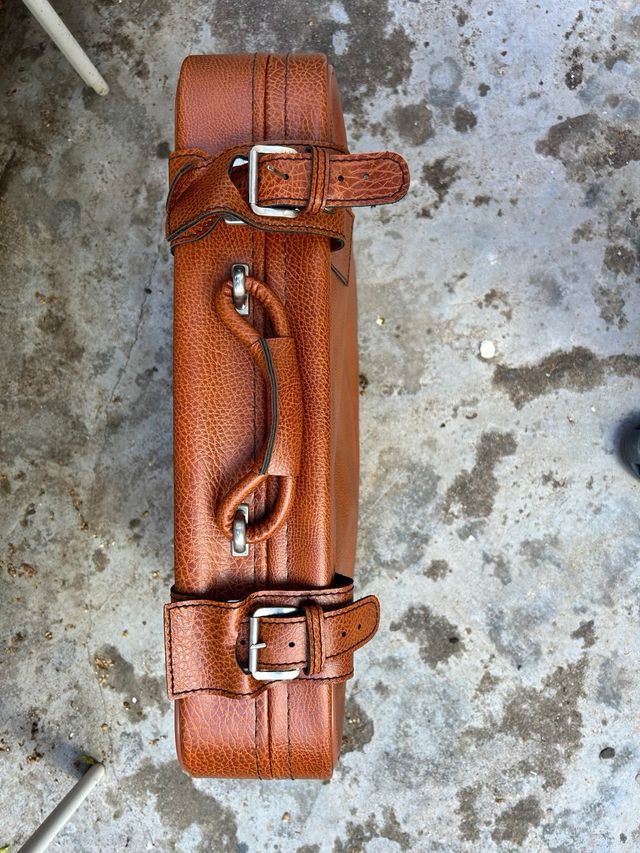 Conjunto de Maletas vintage de cuero marrón