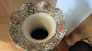 Pareja Jarrones Porcelana China Dorados