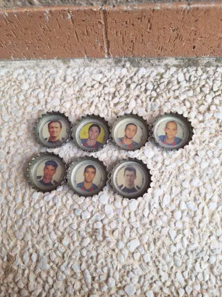 7 Chapas Coca-Cola con fotos de futbolistas