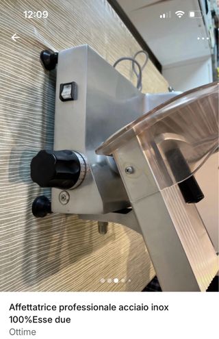 Affettatrice acciaio inox, lama diam 25 cm